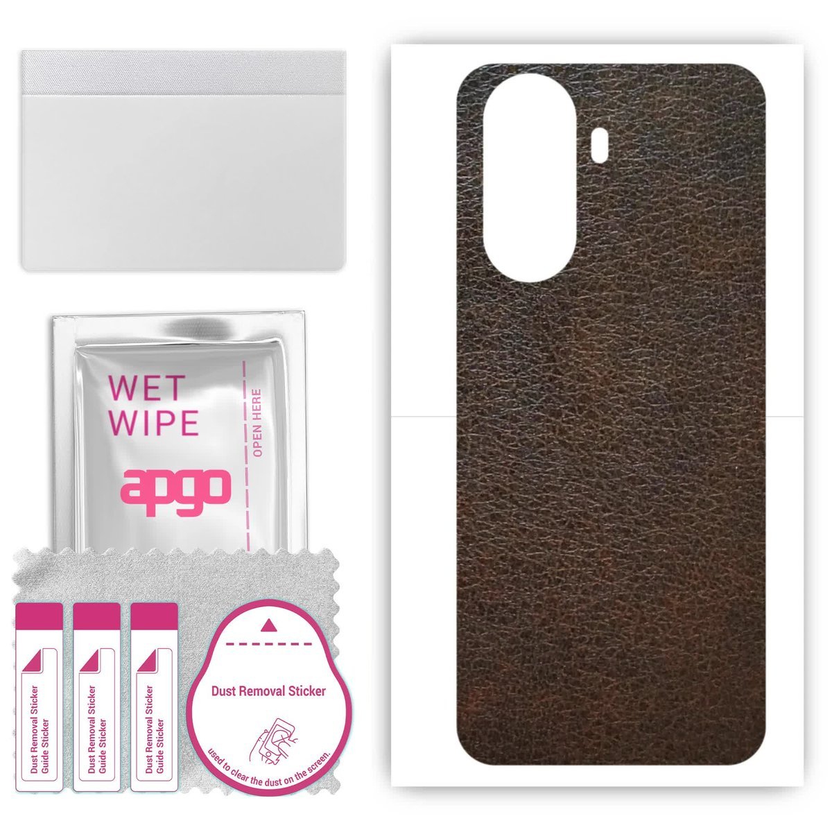 Folia naklejka skórka strukturalna na TYŁ do Wiko Hi Enjoy 60s 5G - Skóra Brązowa - apgo SKINS