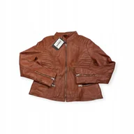 Kurtki damskie - Skórzana kurtka damska ramoneska Real Leather M - miniaturka - grafika 1