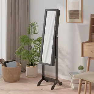 vidaXL Lustro stojące, czarne, 34x37x146 cm - Lustra - miniaturka - grafika 1
