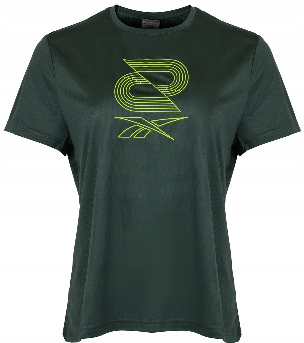 REEBOK - KOSZULKA DAMSKA Running SW Graphic Tee HT6005 sportowa ZIELONA