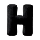 Dekoracje domu - Poduszka literka H, głęboka czerń, 35x40cm, Posh Velvet - miniaturka - grafika 1