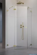 Kabiny prysznicowe - Radaway Essenza Pro Brushed Gold Ptj kabina pięciokątna 90x90 lewa szczotkowane złoto 10100000-99-01L/10100200-01-01 - miniaturka - grafika 1