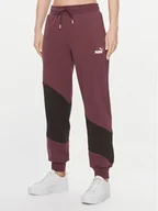 Spodnie sportowe damskie - Puma Spodnie dresowe Puma Power Cat 673978 Bordowy Regular Fit - miniaturka - grafika 1