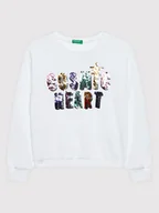 Bluzy dla chłopców - Benetton United Colors Of Bluza 3J68C101I Biały Regular Fit - miniaturka - grafika 1