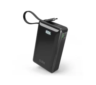 SBS TTBB20000LCDTCPD20K 20000mAh PD 20W Wbudowany kabel USB-C Czarny - Powerbanki - miniaturka - grafika 1