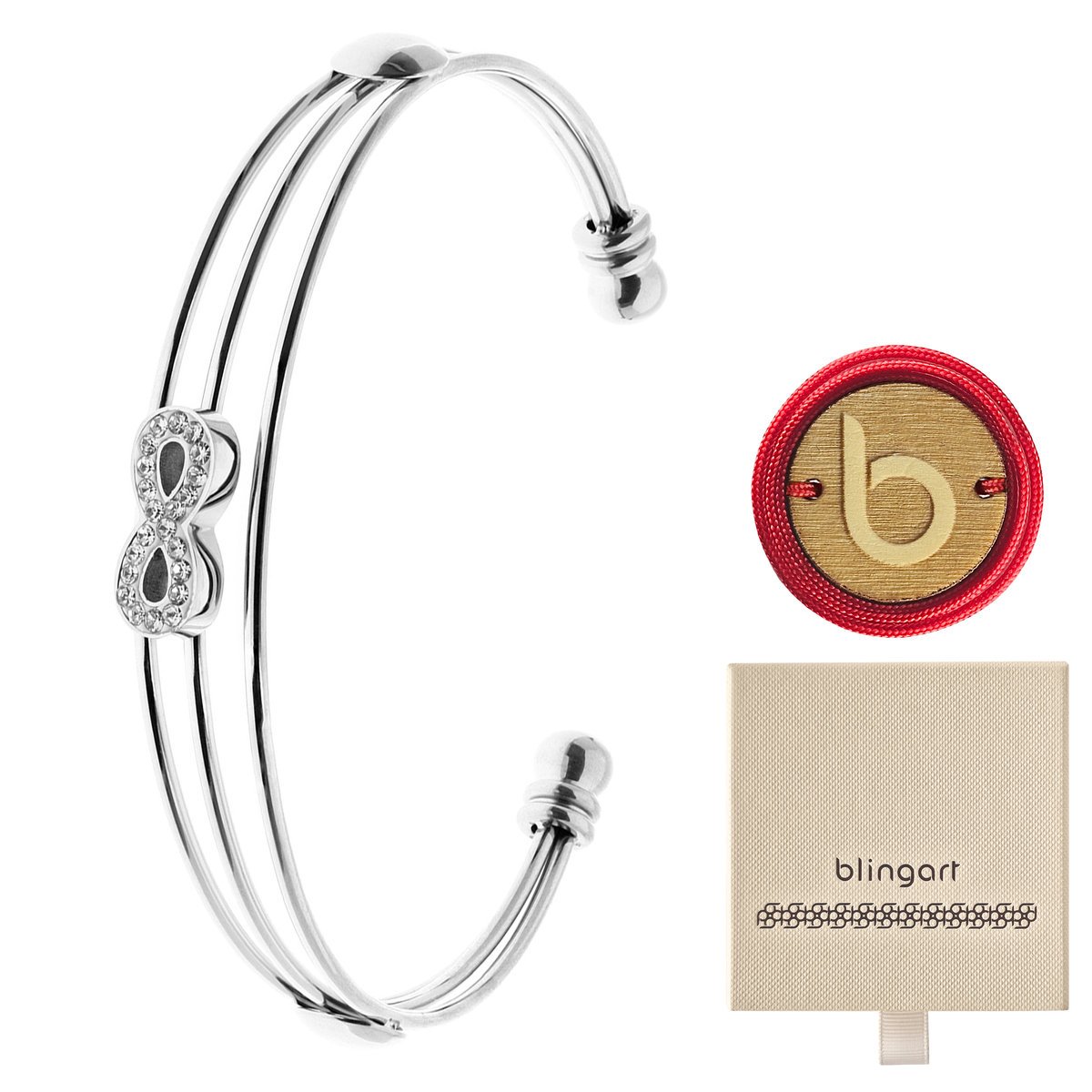 Bransoletka damska srebrna nieskończoność stal chirurgiczna BLINGART