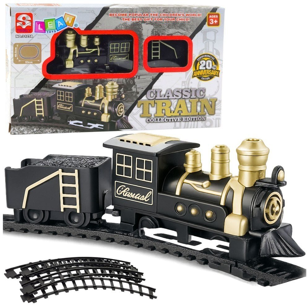 Klasyczny Pociąg Lokomotywa Wagon Towarowy Tory 53 x 48,5 cm