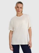 Koszulki i topy damskie - 4F T-shirt oversize z modalem damski - biały L - miniaturka - grafika 1