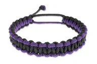 Bransoletki - Damska Bransoletka Czarno Fioletowa Węzeł - miniaturka - grafika 1
