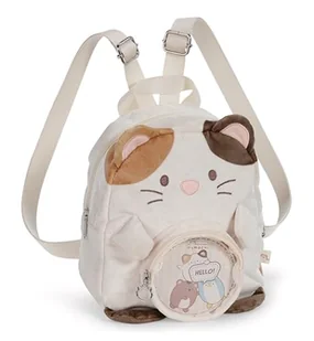 NICI 61822 mymochi plecak kotek Angy, pluszowy plecak w stylu kawaii z regulowanymi paskami, dla dużych i małych, idealny do przedszkola, 23 x 21 x 9 cm, biały - Plecaki - miniaturka - grafika 1