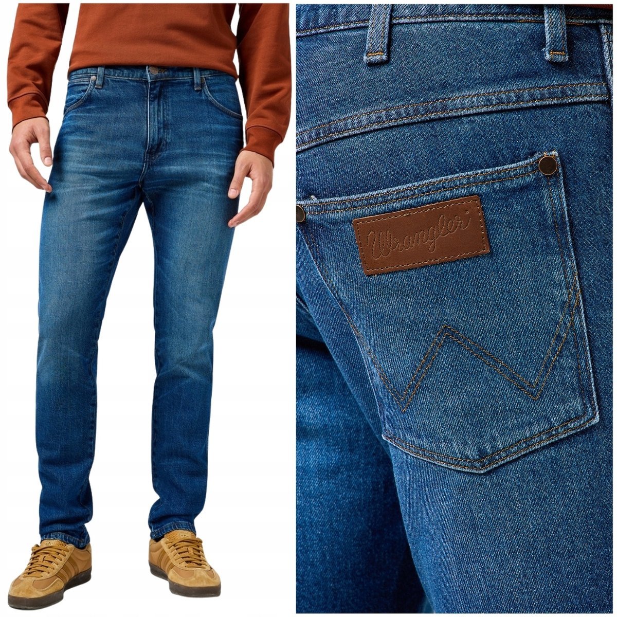 Wrangler RIVER REGULAR TAPERED Faded Harvest spodnie jeansowe W31 L32