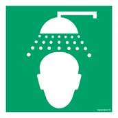 Systemy ekspozycyjne i znaki informacyjne - AC064 PRYSZNIC BEZPIECZEŃSTWA, KS - FOLIA PODŁOGOWA FOTOLUMINESCENCYJNA; (350X350MM) - miniaturka - grafika 1