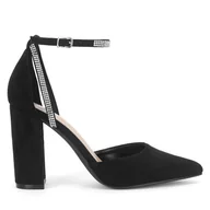 Czółenka - Czółenka DeeZee WSS20601-01 Czarny - miniaturka - grafika 1