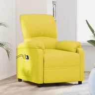 Fotele - Lumarko Elektryczny fotel masujący, jasnożółty, obity tkaniną - miniaturka - grafika 1