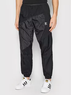 Adidas Spodnie dresowe adicolor Fabric Block Full Woven HE2953 Czarny Regular Fit - Spodnie sportowe męskie - miniaturka - grafika 1