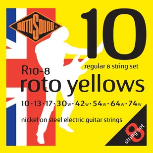 Rotosound Roto R10-8 8 strun Regular [10-74] niklowane - Inne akcesoria muzyczne - miniaturka - grafika 1