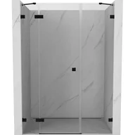 Ścianki i drzwi prysznicowe - Mexen Lunar drzwi prysznicowe uchylne lewe 160 cm, transparent, czarne - 834S-160-050-70-00-L - miniaturka - grafika 1