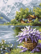 Malowanie po numerach - Ideyka Malowanie po numerach - Liliowy kosz 30x40cm - miniaturka - grafika 1