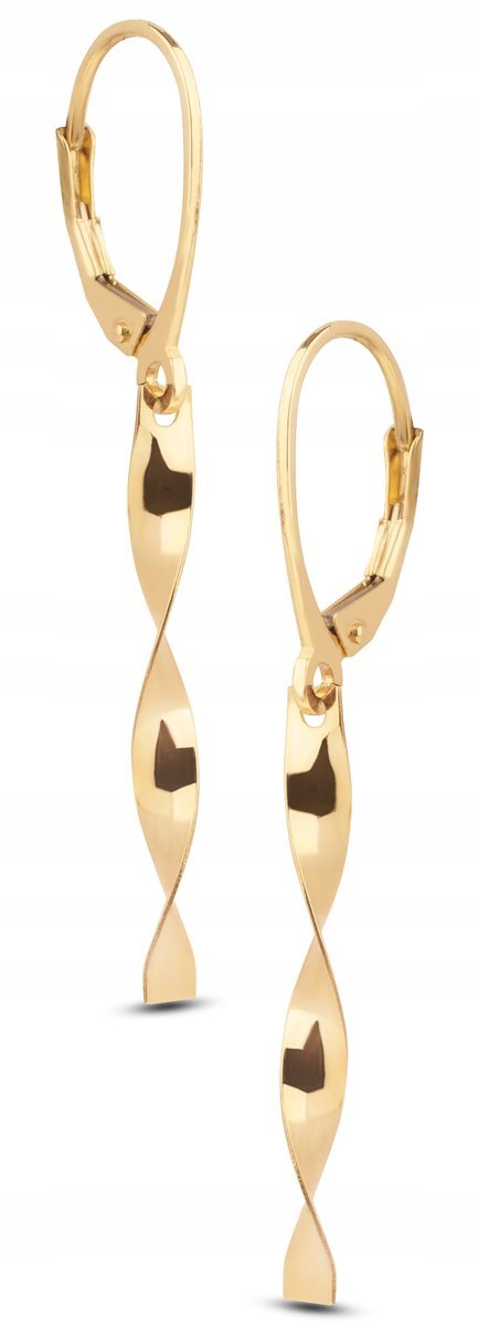 ZŁOTE KOLCZYKI ZAKRĘCONE WISZĄCE RICCIO 585