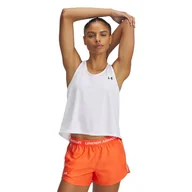 Koszulki i topy damskie - Damska koszulka bez rękawów UNDER ARMOUR TECH SWING TANK 1389854-100 – Biały - miniaturka - grafika 1