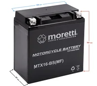 Części motocyklowe - Akumulator Moretti AGM (Gel) MTX16 - miniaturka - grafika 1