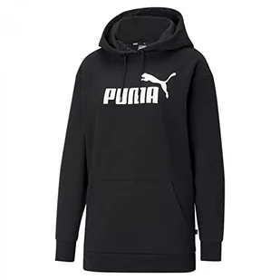 PUMA Damska bluza z kapturem Ess Elongated Logo Fl Sweat - Bluzy damskie - miniaturka - grafika 1