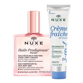 Zestawy kosmetyków damskich - Zestaw Nuxe Huile Prodigieuse Florale, suchy olejek do ciała, twarzy i włosów, 100 ml + krem nawilżający 3w1, 100 ml za 1 grosz - miniaturka - grafika 1