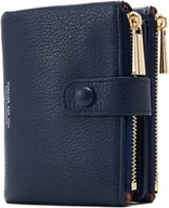 Portfele - Portfel Damski ze Skóry Ekologicznej Granatowy - miniaturka - grafika 1