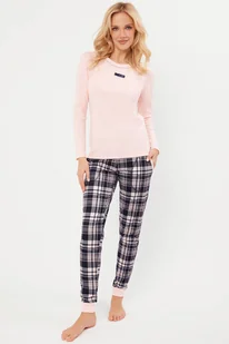 Piżama Italian Fashion Dona dł.r. dł.sp. łosoś/druk - Piżamy damskie - miniaturka - grafika 1