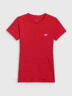 Koszulki i topy damskie - 4F T-shirt slim gładki damski - czerwony XXL - miniaturka - grafika 1