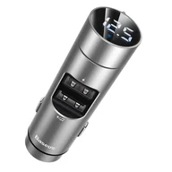 Ładowarki samochodowe - Baseus Energy Column Transmiter FM Bluetooth 5.0 ładowarka samochodowa 2x USB 3,1A QC3.0 srebrny (CCNLZ-0S) - miniaturka - grafika 1
