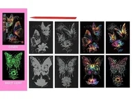 Zabawki kreatywne - Wydrapywanka kolorowa fluorescencyjna motyle - zabawka - miniaturka - grafika 1