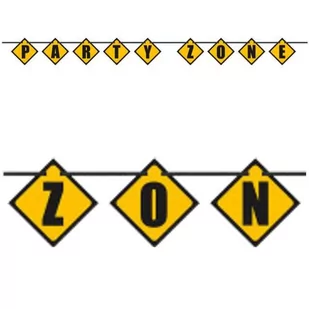 Girlanda Party Zone - Plac Budowy, żółto-czarna, 2,74 m - Balony i akcesoria - miniaturka - grafika 1