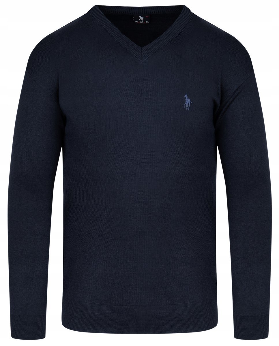 SWETER MĘSKI V SEREK - WEŁNA - KNK - GRANAT - 3XL