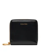 Portfele - Calvin Klein Mały Portfel Damski Hardware Square Zip Around LV04F1044G Czarny - miniaturka - grafika 1