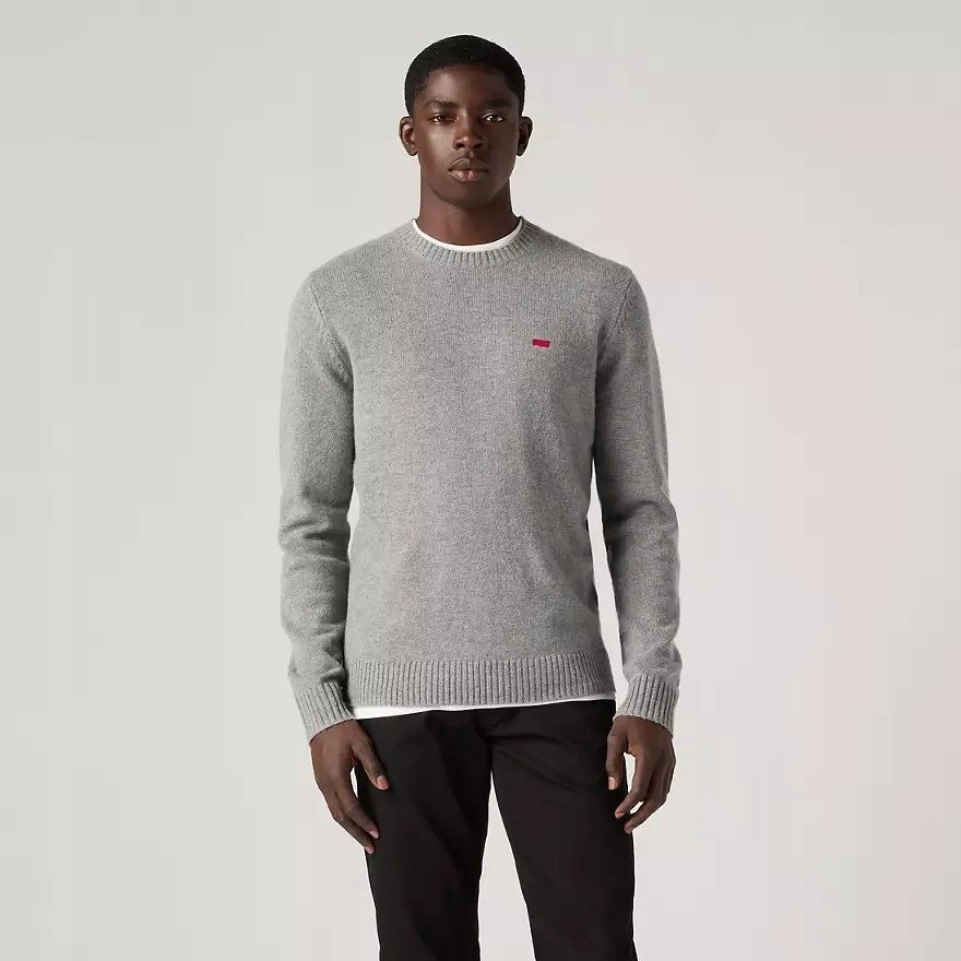 LEVI'S SWETER DAMSKI SZARY WEŁNIANY OKRĄGŁY DEKOLT S XTA