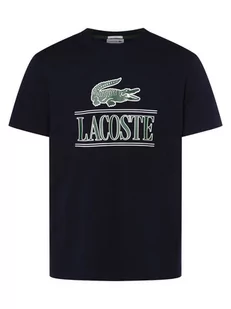 Lacoste - T-shirt z nadrukiem z logo, niebieski - Koszulki i topy damskie - miniaturka - grafika 1