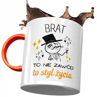 Kubki - Kubek Pomarańczowy Dla Brata na Urodziny Prezent z Nadrukiem ze Zdjęciem + Opakowanie na prezent (wzór 02) - miniaturka - grafika 1