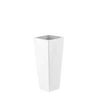 Wazony i flakony - Wazon Kwadrat ceramiczny wysoki 10 x 10 x 26 cm biały - miniaturka - grafika 1