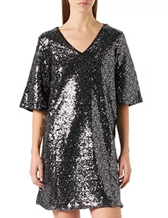 VERO MODA Sukienka damska, Czarny/detal: wielokolorowe sekwencje, M - Sukienki - miniaturka - grafika 1