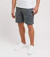 Spodenki męskie - Krótkie męskie spodenki dresowe grafitowe z kieszeniami cargo Recea - miniaturka - grafika 1