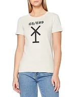 Koszulki i topy damskie - G-STAR RAW Damska koszulka z logo Cropped Slim, beżowy/khaki (Whitebait C812-1603), XS - miniaturka - grafika 1