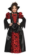 Stroje karnawałowe - Generique - Royal vampirin  kostium wampira dla dziewczynek w zestawie: sukienka dla dzieci z kołnierzem  eleganckie Halloween kostium wampira dziewcząt wampira, 92/104, czerwony/czarny - miniaturka - grafika 1