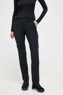 Spodnie sportowe damskie - Columbia spodnie outdoorowe Silver Ridge Utility kolor czarny dopasowane medium waist - grafika 1