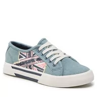 Trampki damskie - Tenisówki Pepe Jeans - Brady Flag G PGS30563 Factory Blue 560 - miniaturka - grafika 1