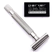 Maszynki do golenia i wkłady - Parker półsmukła maszynka do golenia z satynowym chromem - miniaturka - grafika 1