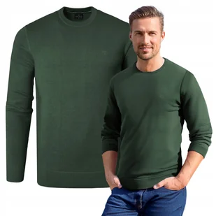 SWETER Męski Klasyczny Jednokolorowy Gładki Basic ZIELONY L Pako Jeans - Swetry męskie SWETER Męski Klasyczny Jednokolorowy Gładki Basic ZIELONY L Pako Jeans - Swetry męskie - miniaturka - grafika 1