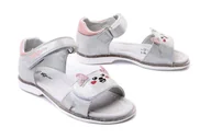 Buty dla dziewczynek - WOJTYŁKO 3S22303 srebrny, sandały dziecięce, rozmiary 26-30 - Wojtyłko - miniaturka - grafika 1