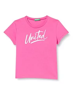Koszulki dla dziewczynek - United Colors of Benetton Koszulka dziewczęca z krótkim rękawem, Fuxia 1y8, S - grafika 1