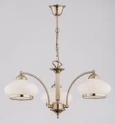 Lampy sufitowe - Alfa sosnowscy Lampa sufitowa żyrandol klasyczny AMELIA 3 punkty E27 szer. 64cm ecru złoty 3522 - miniaturka - grafika 1
